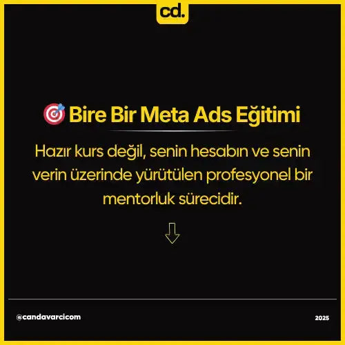 Bire Bir Meta Ads Eğitimi Dijital Pazarlama Çözüm Ortağı Can Davarcı Trusted Digital Partner!