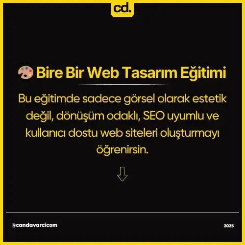 Bire Bir Web Tasarım Eğitimi Dijital Pazarlama Çözüm Ortağı Can Davarcı Trusted Digital Partner!