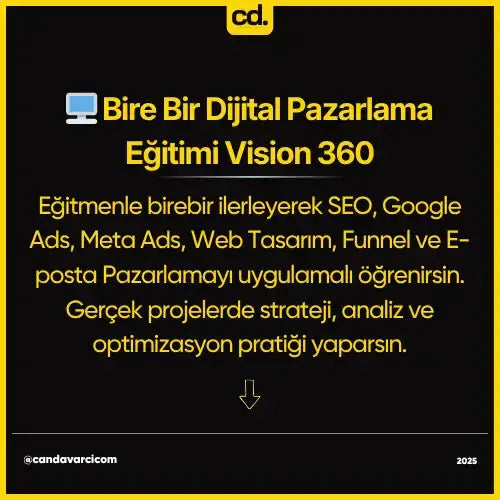 Bire Bir Dijital Pazarlama Eğitimi: Vision 360 Dijital Pazarlama Çözüm Ortağı Can Davarcı Trusted Digital Partner!
